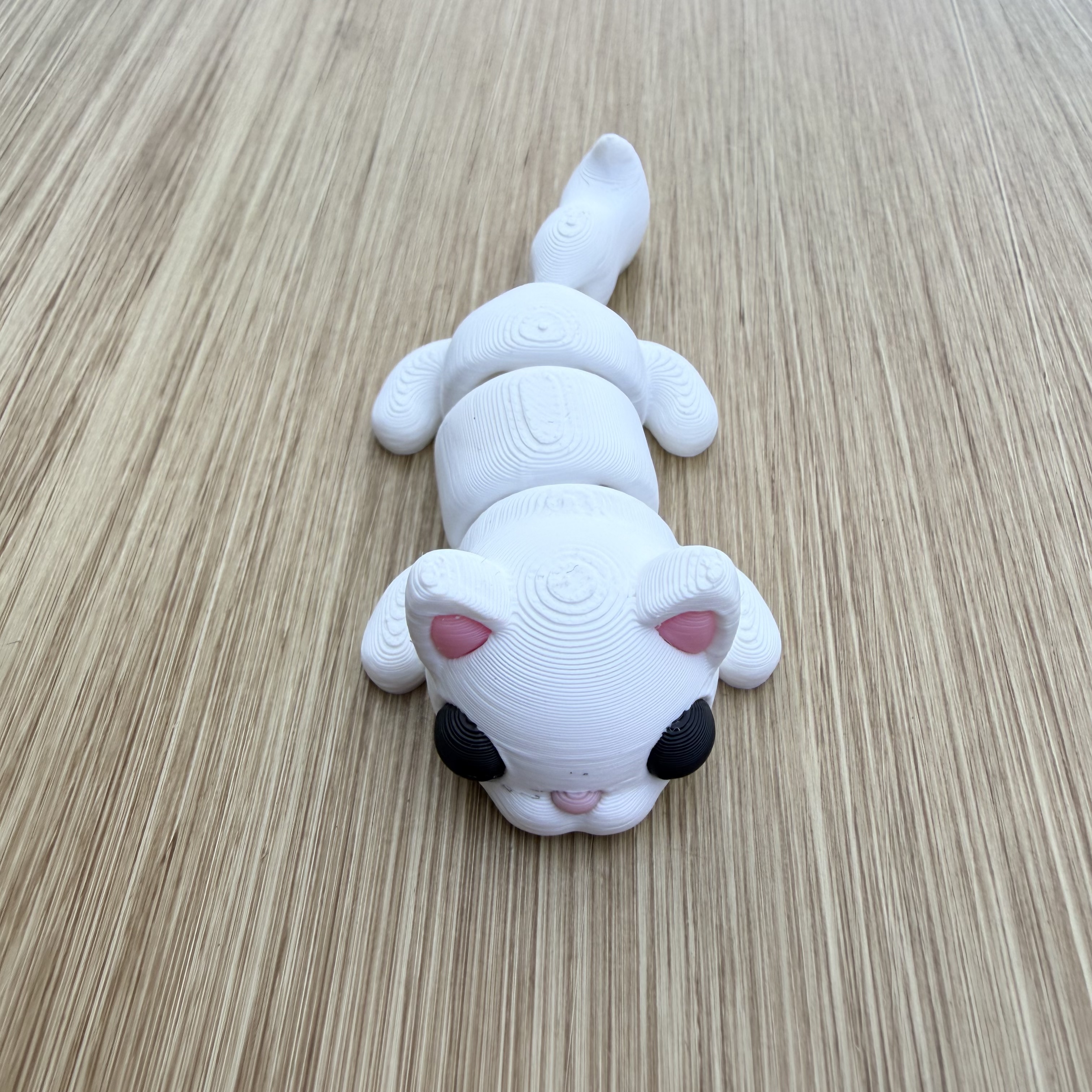 Chat flexi, Blanc et rose